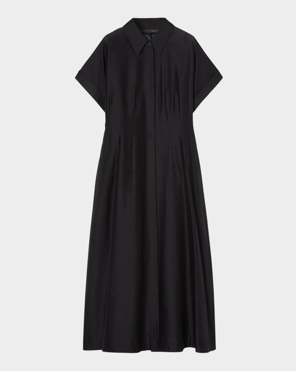 Plus Size Candia Seamed Voile Maxi Shirtdress